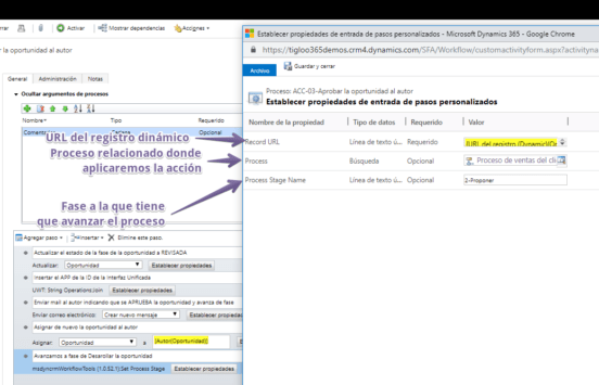 Configuración de la acción Set process stage_07